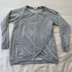 Seraphine Maternity and Nursing Sweater, Grey, Size Large